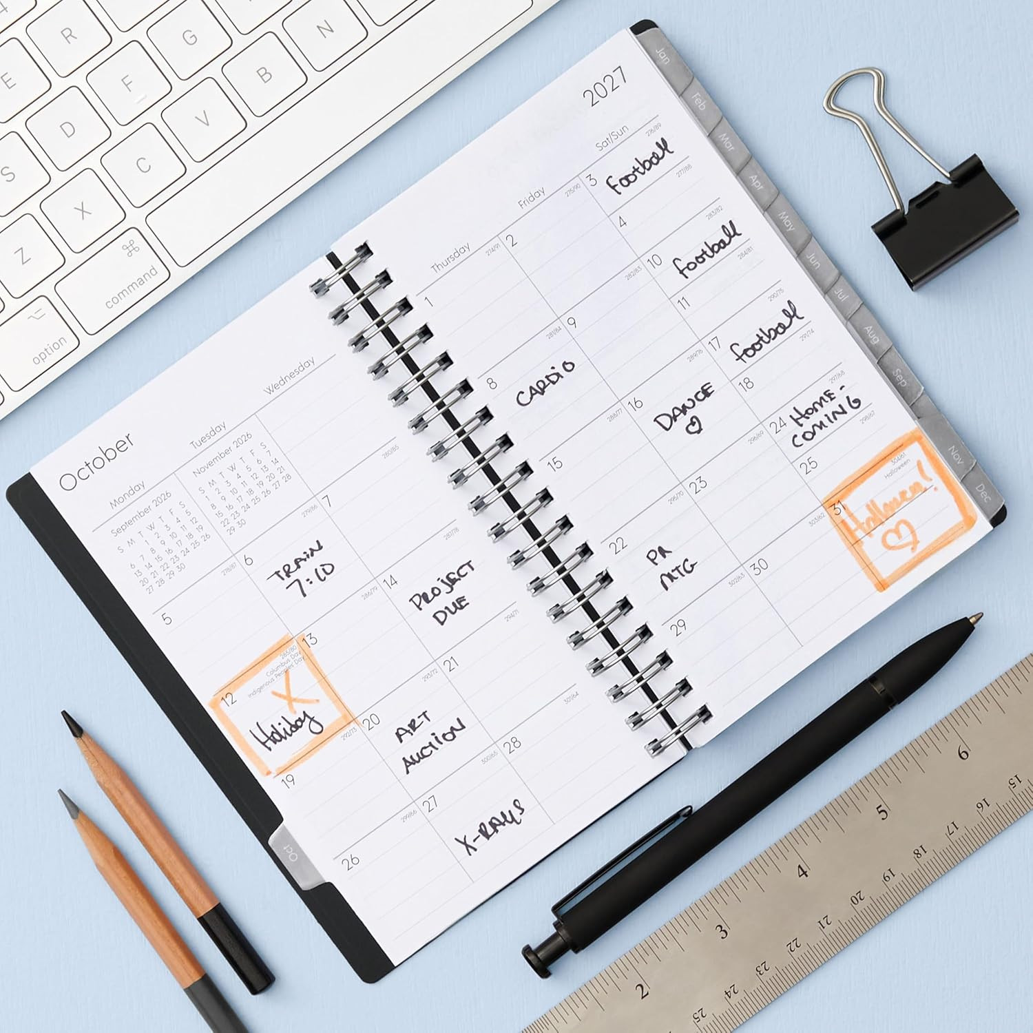 2027 15-Month Weekly and Monthly Mini Planner Calendar, Includes October 2026 –
