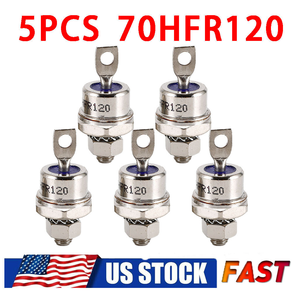 5X 70A 1200V 70HFR120 High Power Rectifier Metal Stud Type Rectifier Diodes US