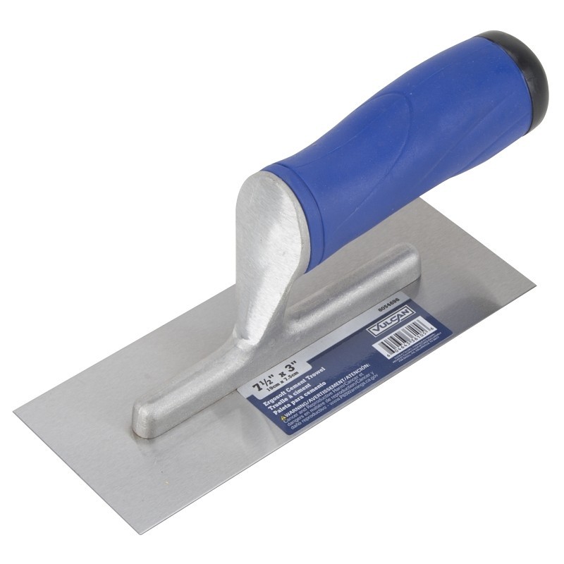 Vulcan 36105 Cement Trowel, 7.5 in L Blade, 3 in W Blade, Right Angle End, Ergon