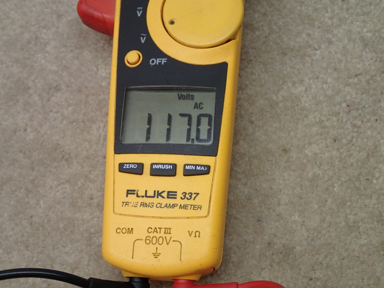Fluke 337 True RMS Digital Clamp Meter Works but Hertz Out User Item