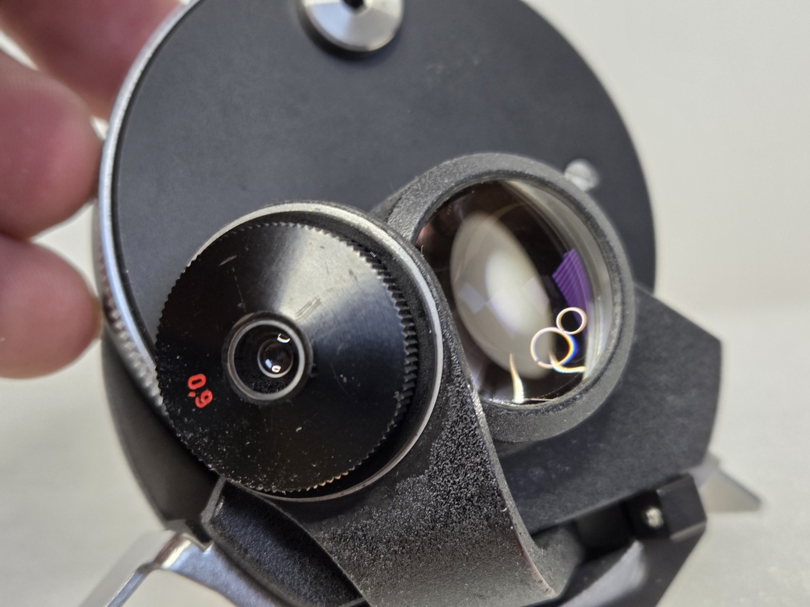 Zeiss Microscope Condenser with Flip Top Lens and Diaphragm.