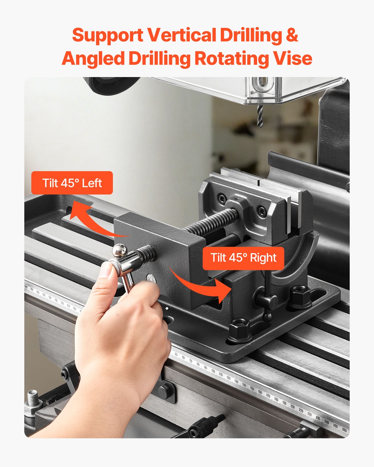VEVOR 15.875 in Mill Drill Machine 2HP Benchtop Milling Drill Press 150-2560 RPM