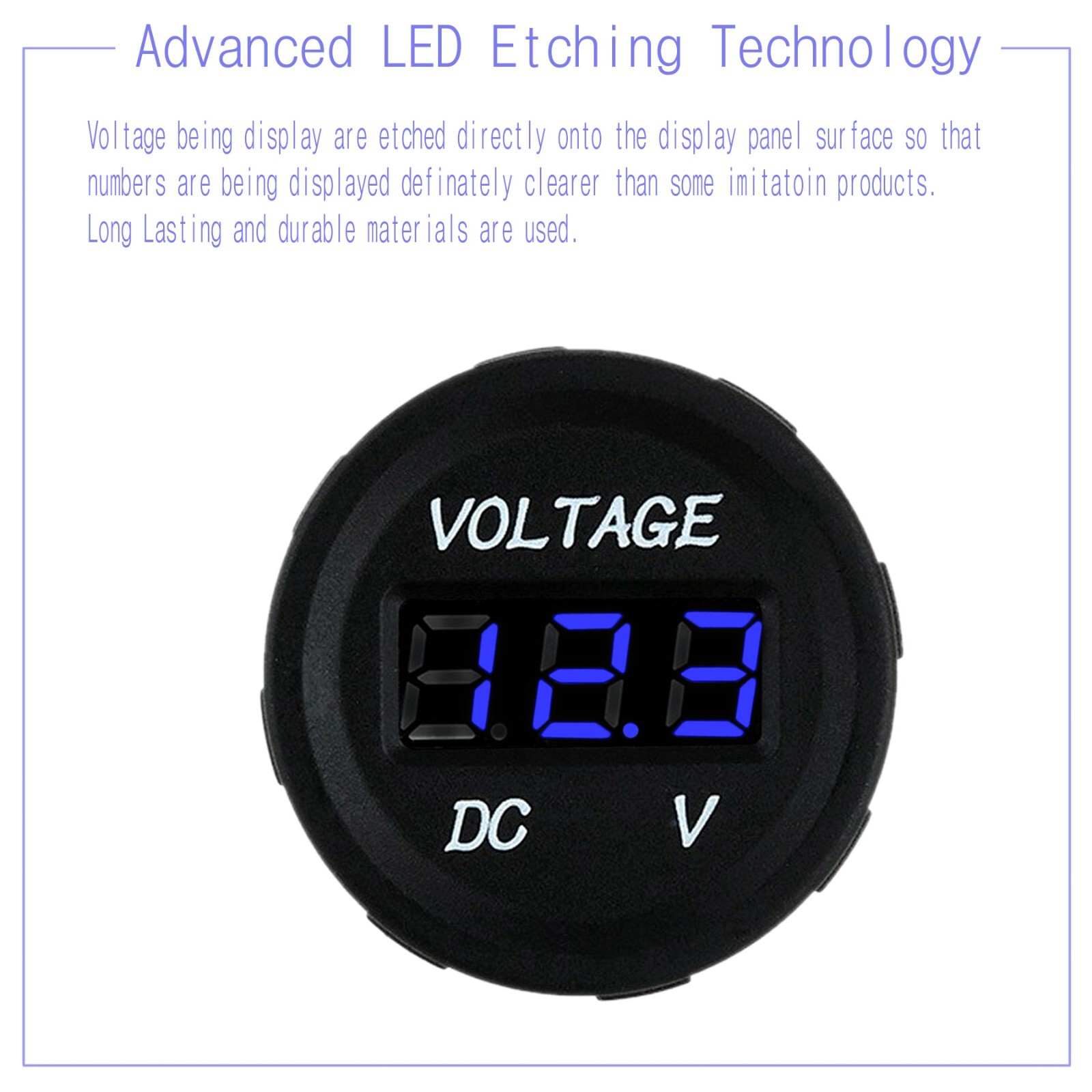 12V 3 Gang Waterproof Car Battery Meter Voltmeter LED Digital Display Voltage