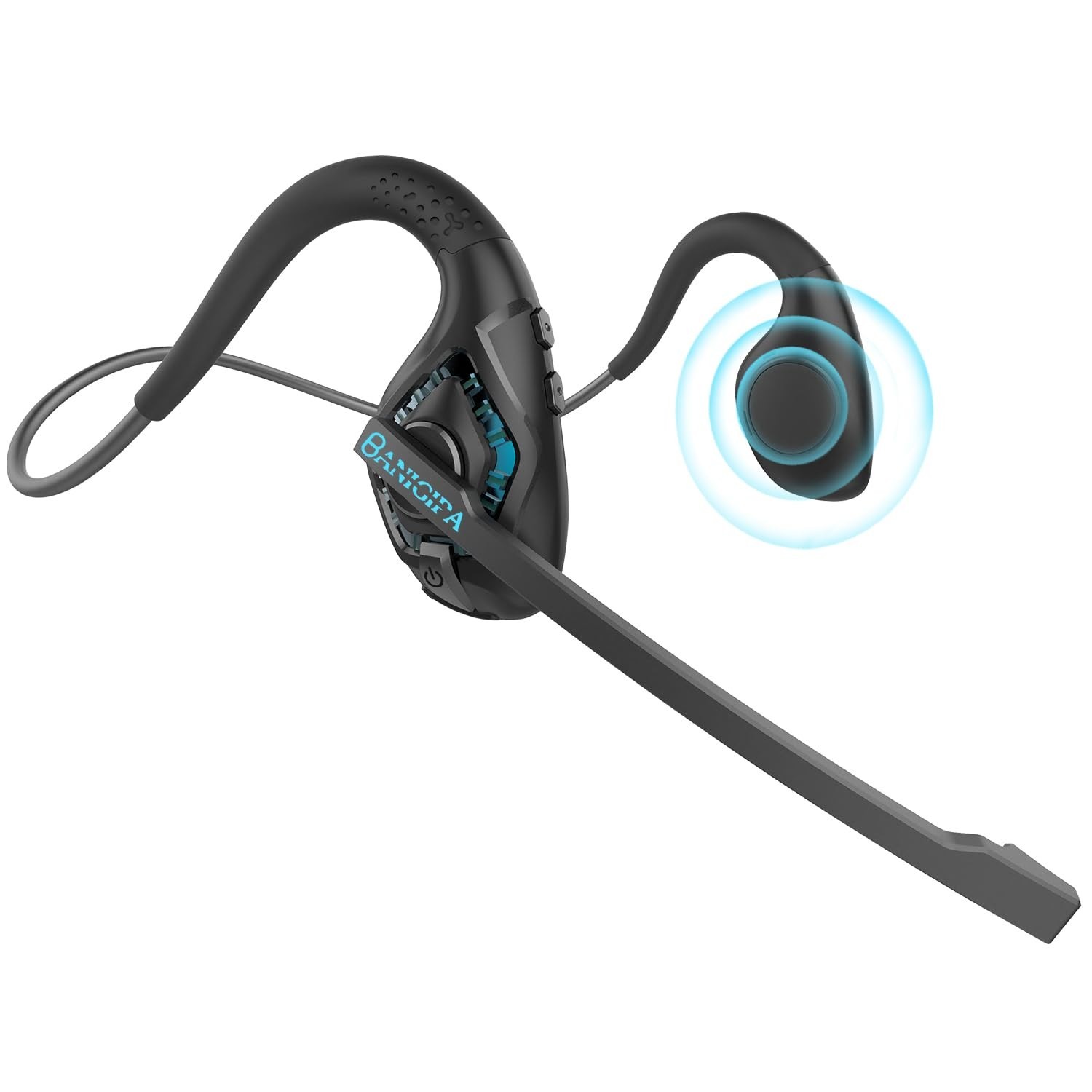 BANIGIPA Bluetooth Headset with Boom Microphone, Open Ear Headphones w/Noise …