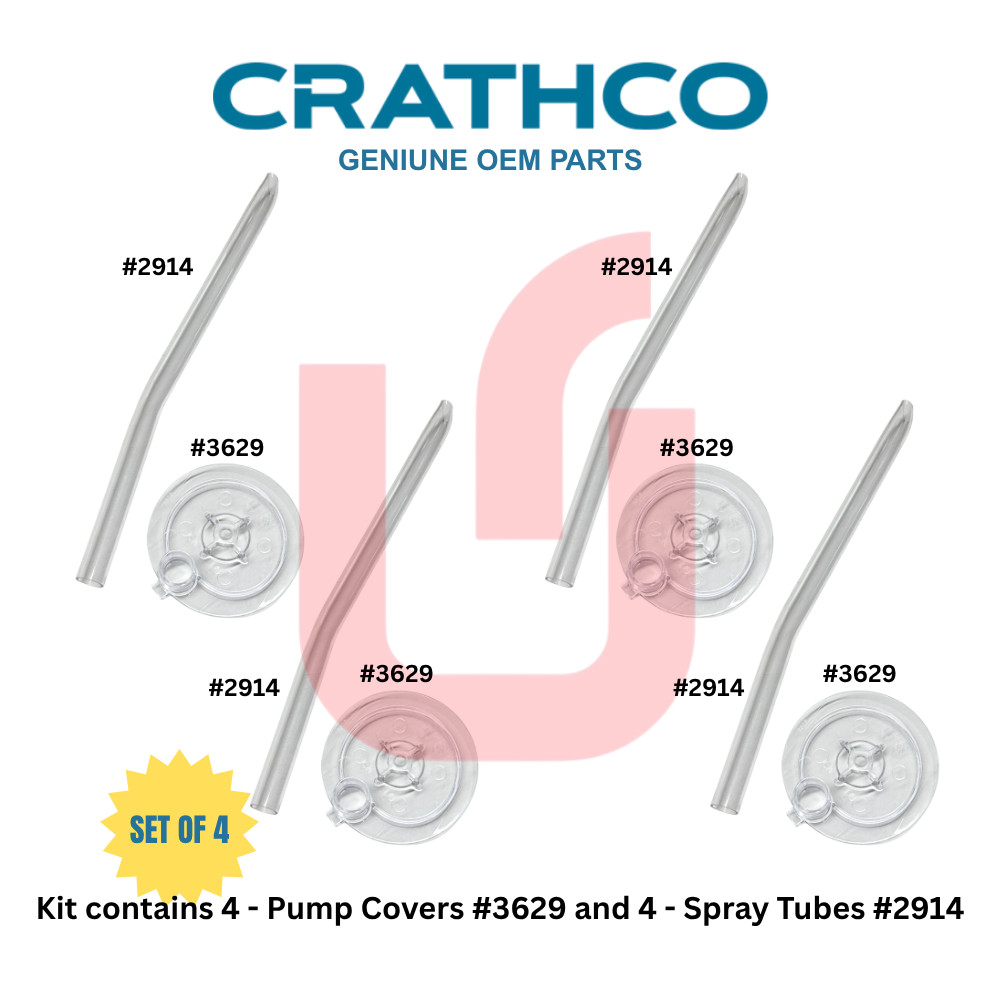 Crathco Bowl Pump Cover and Spray Tube Kit – Set of 4 – Genuine OEM Parts
