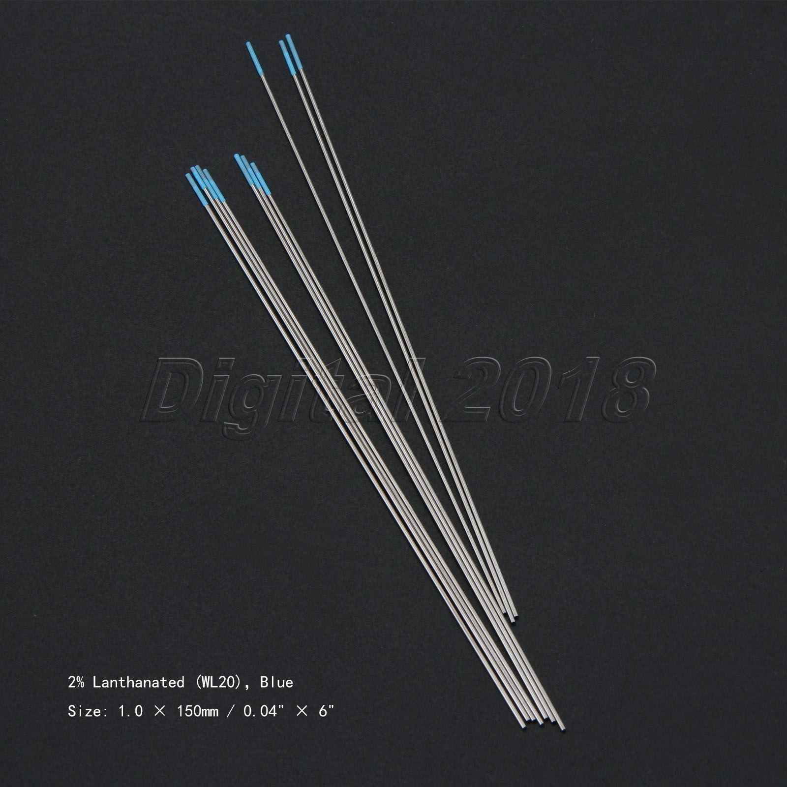 10Pcs WL20 2% Lanthanated Sky Blue TIG Welding Tungsten Electrode 1.0mm x 150mm