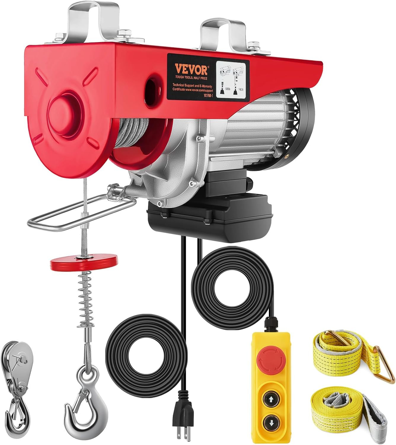 Electric Hoist with Remote Control, 440 Lbs Material Handling Tool, 110V Electri