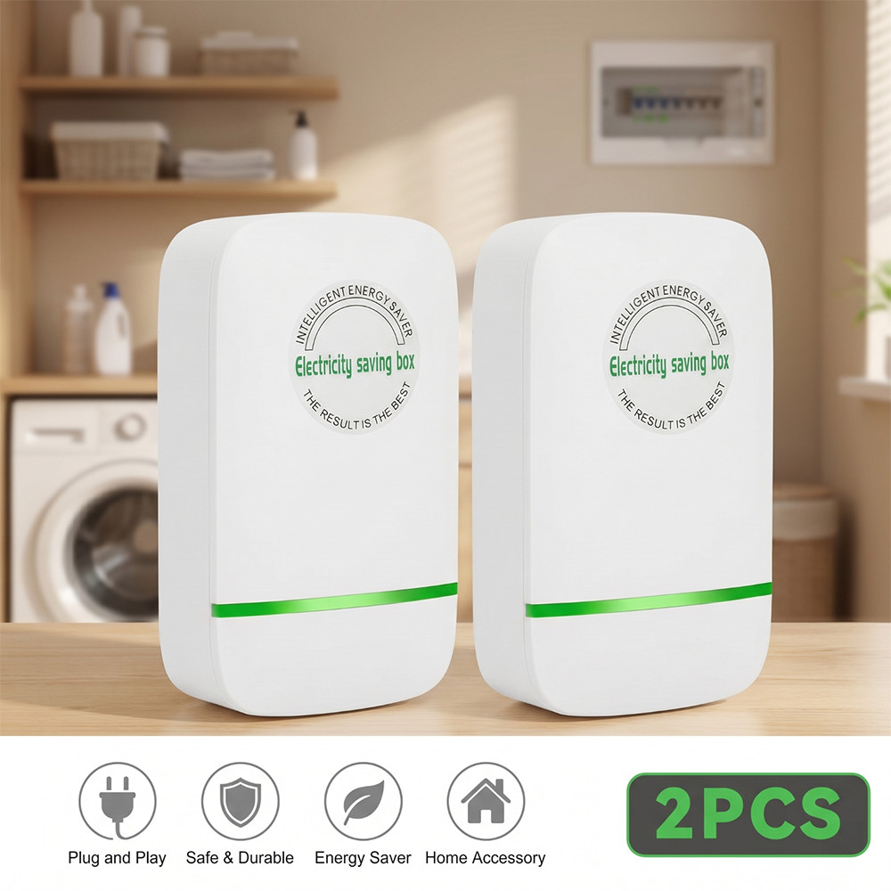 2pcs Pro Power Saver Energy Saver Household Power Saver Electricity Saving US