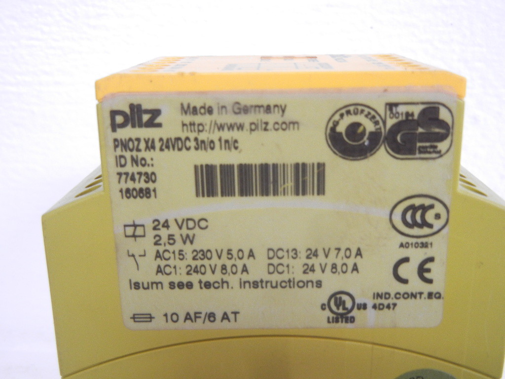 PILZ 774730 USED PNOZ X4 SAFETY RELAY 24VDC 774730