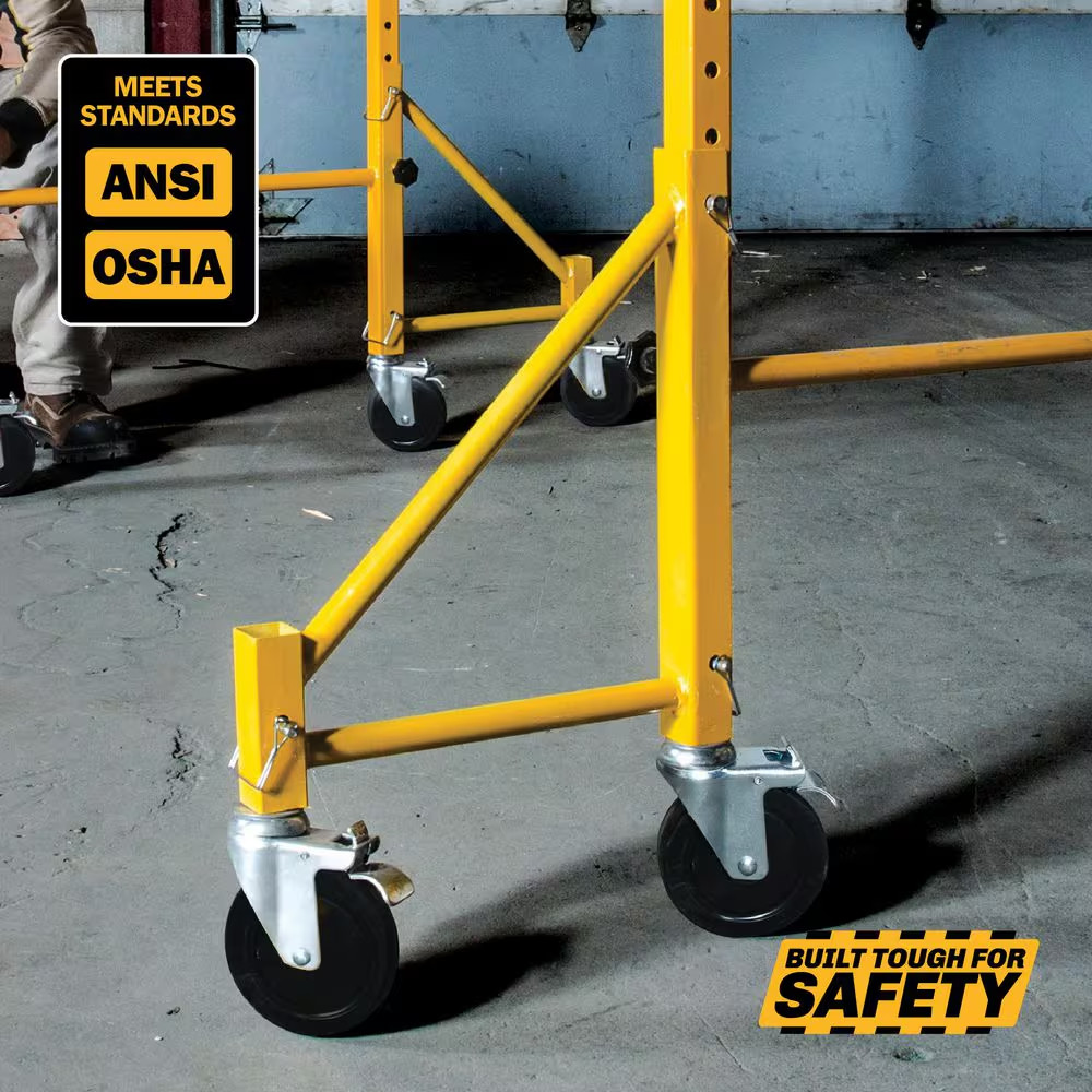 14 In. Scaffold Outriggers with 5 In. Heavy Duty Caster Wheels, Compatible with