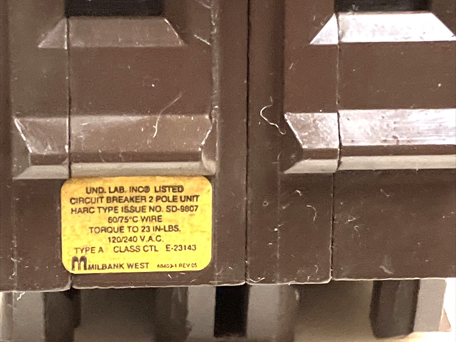 Wadsworth A230NI 30 Amp 2 Pole 2P A230 Plastic Foot Breaker A230B BIG BODY