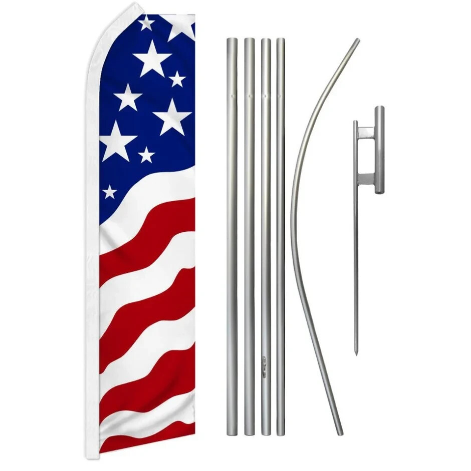USA New Glory Swooper Advertising Flag & Pole Kit