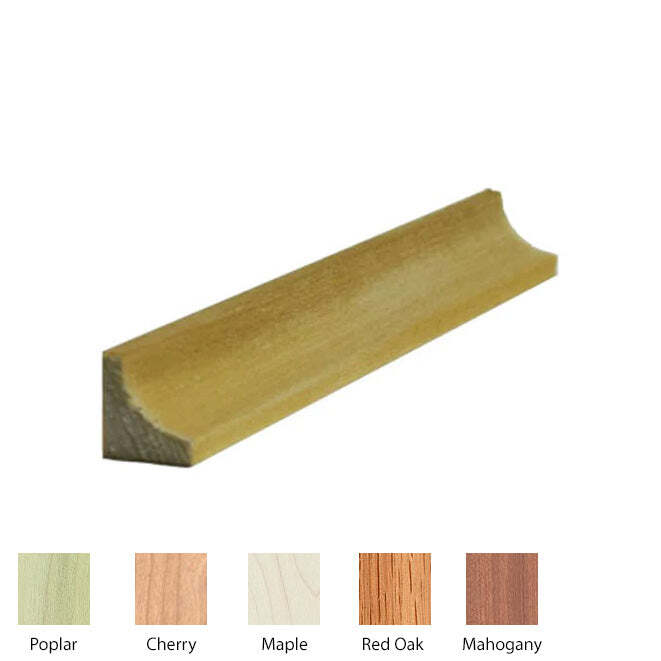 EWCC11 Cove Trim Moulding, 1/2″ x 1/2″ Unfinished Solid Hardwood