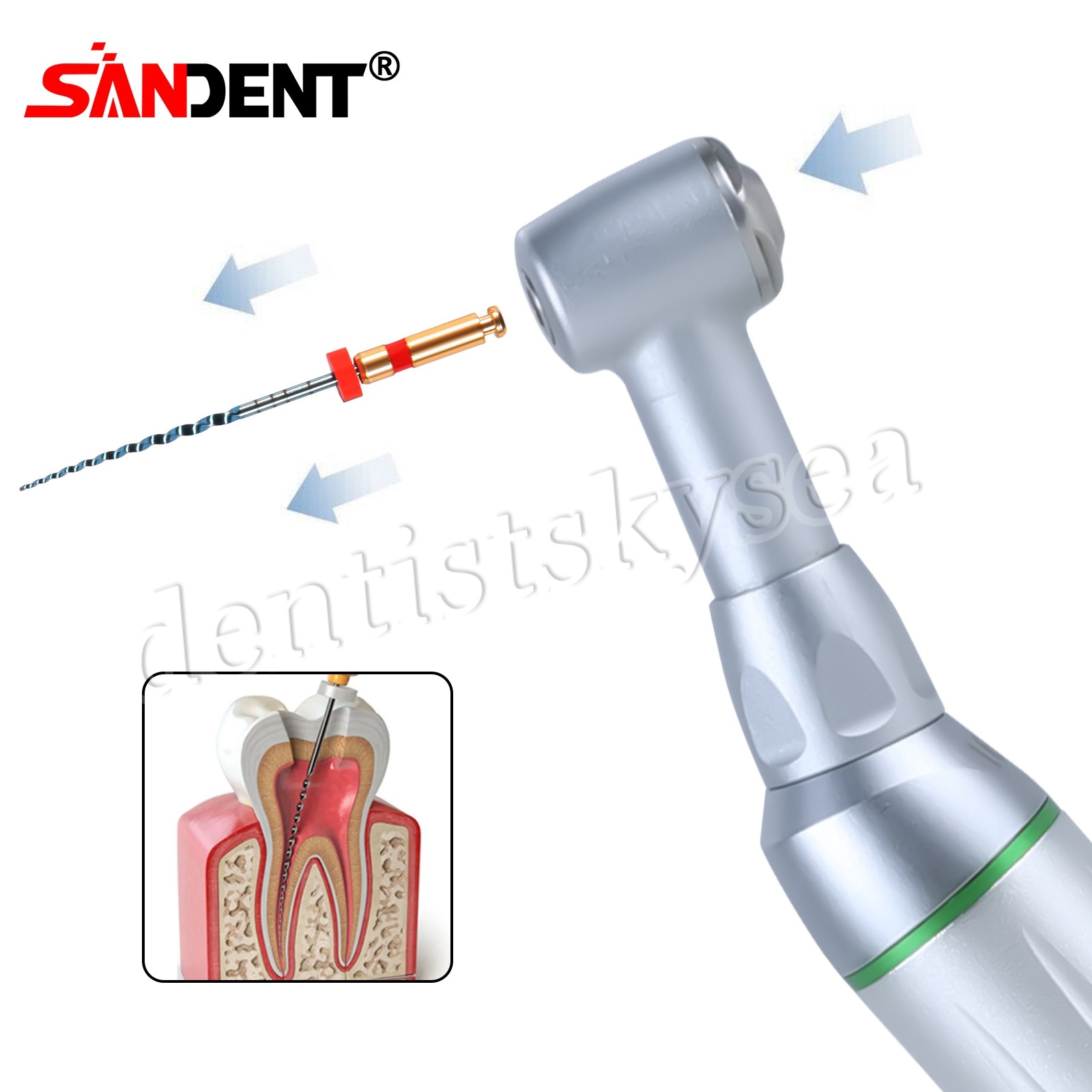 1-10 Dental 16:1 Reduction Endo Contra Angle Handpiece Push Button fit
