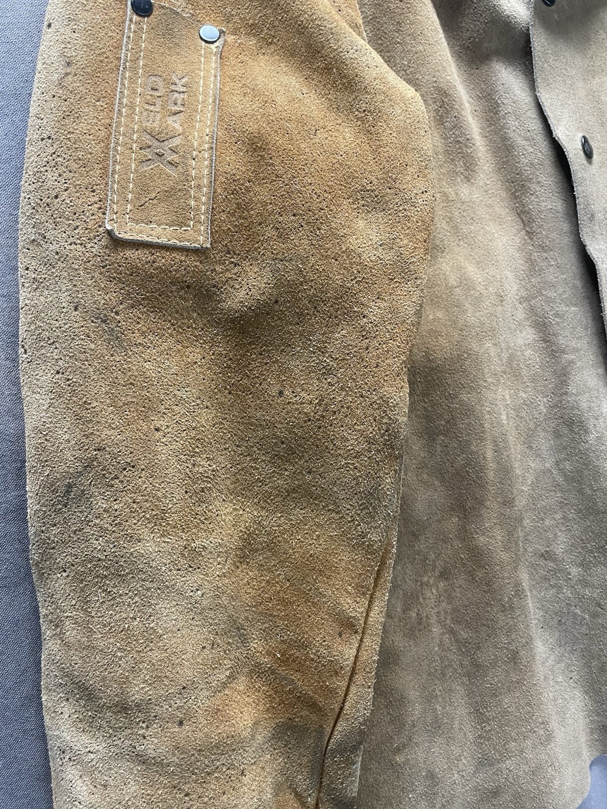 Vintage Weldmark Cowhide Leather Welding Jacket Brown Size L Back Buckle