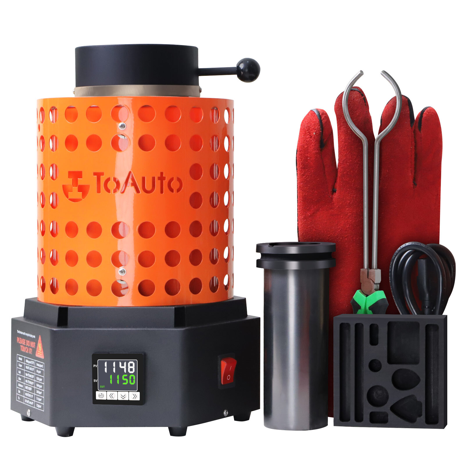 TOAUTO 1800W 3KG Electric Metal Melting Furnace Casting Jewelry Making DIY Tool