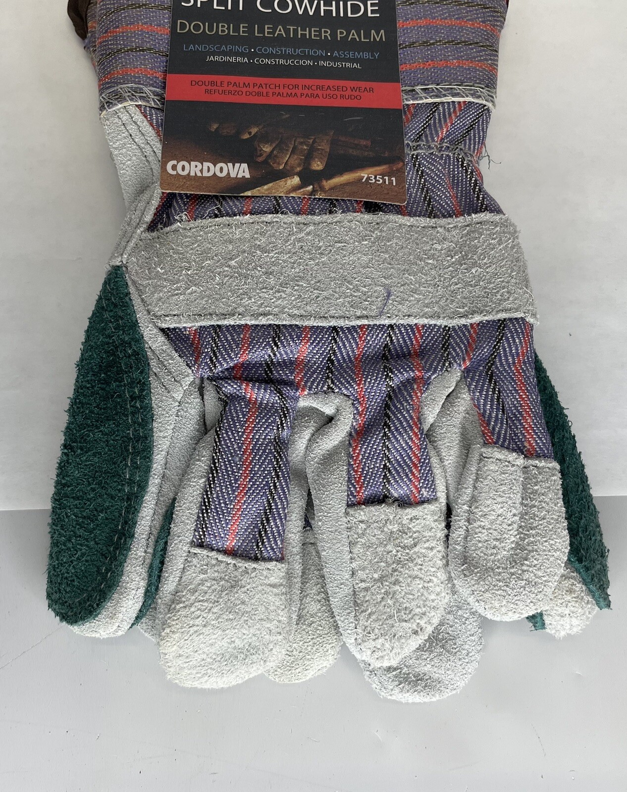 Cordova Split Cowhide Double Leather Palm Gloves Large 73511 New