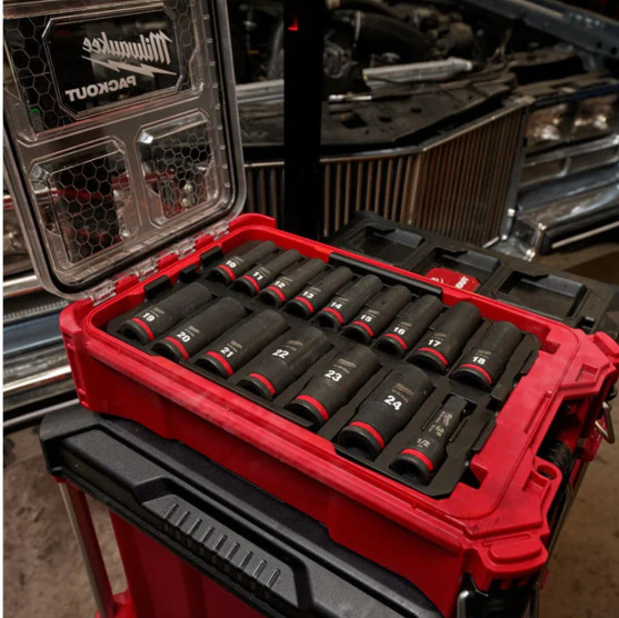 Milwaukee long impact socket set half inch drive 16pc 49-66-6803 FedEx shipping