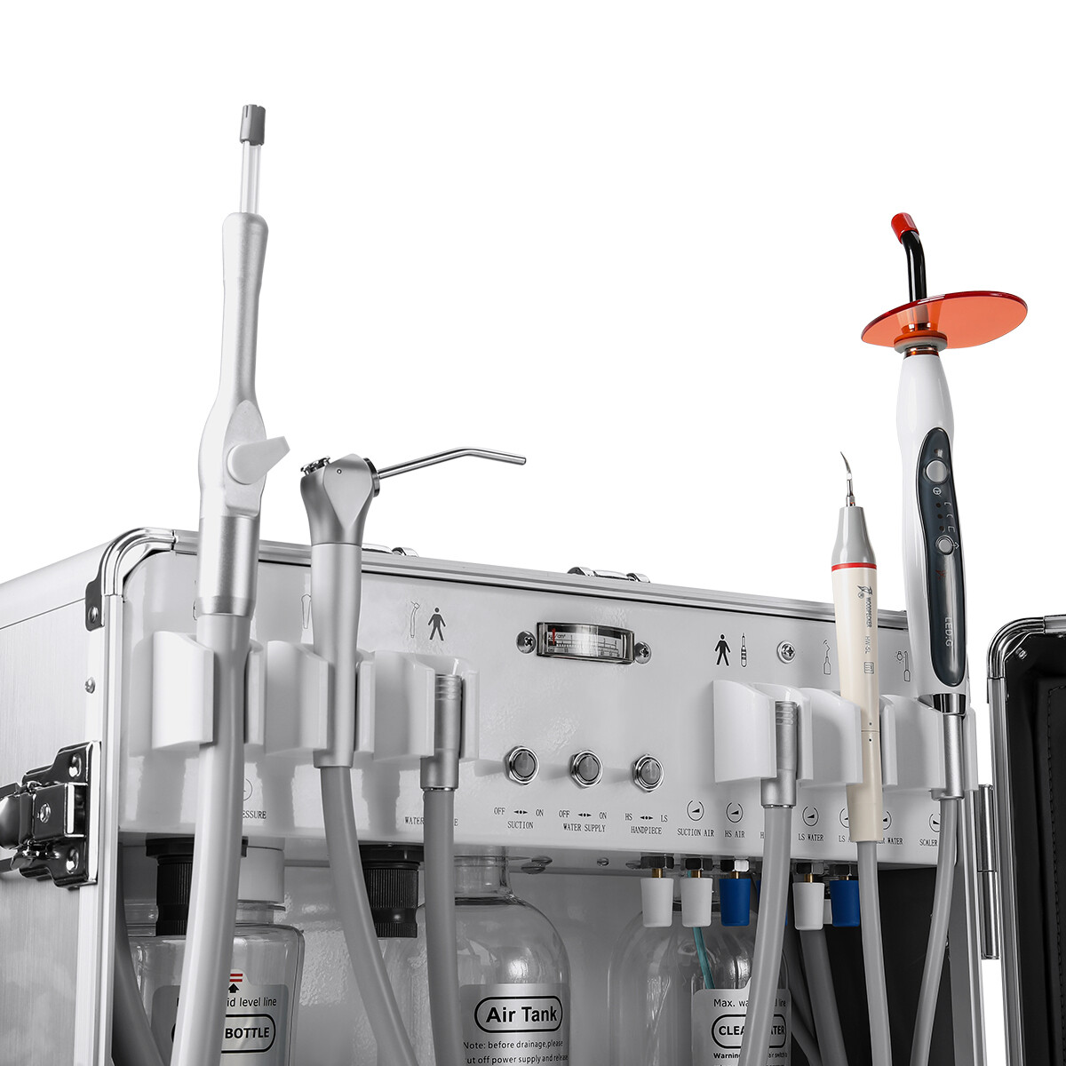 Portable Dental Delivery Unit Air Compressor Strong Suction/Handpiece Kit 4 Hole