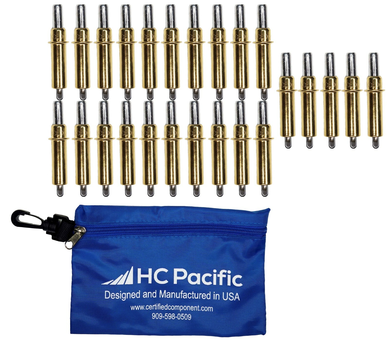 25 each C3/16 Cleco Fasteners & Pouch (Drill Size #10, Grip 0-1/4″) Made in USA