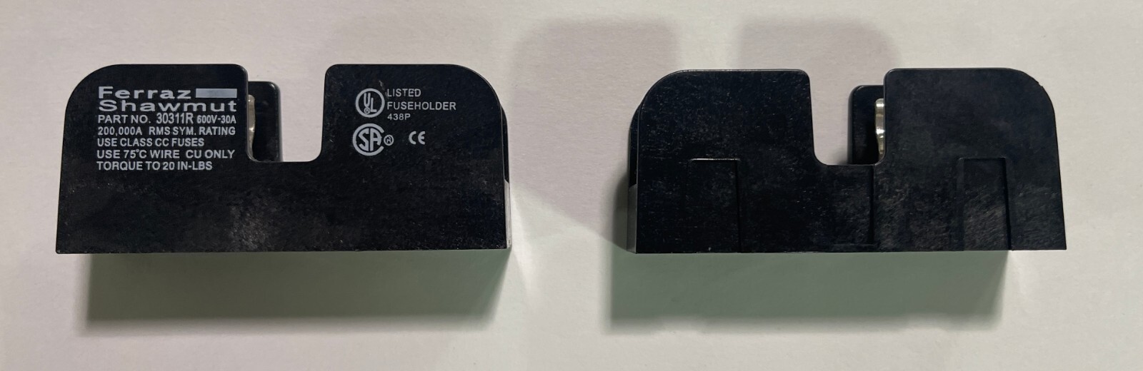 New 2-pcs of Ferraz Shawmut 30311R 600V 30A Fuse Holder