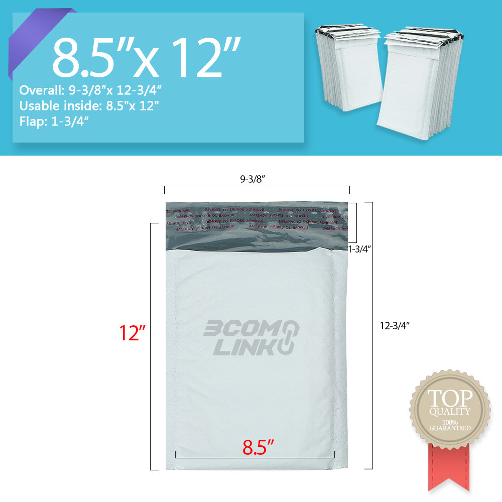 #2 8.5×12 (8.5×11) Poly Bubble Mailer Padded Envelope Shipping Bag 25,50,100 Pcs