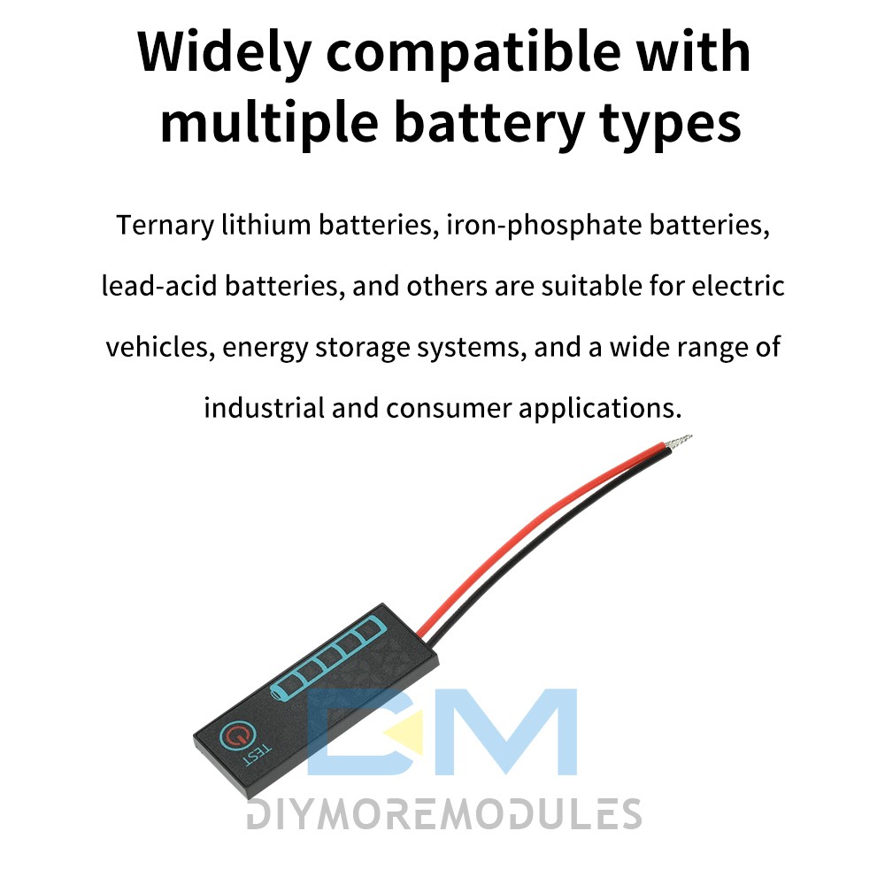 LED Voltage Acid/Li-ion Battery Level Indicator Display Panel w/Power-Off Memory