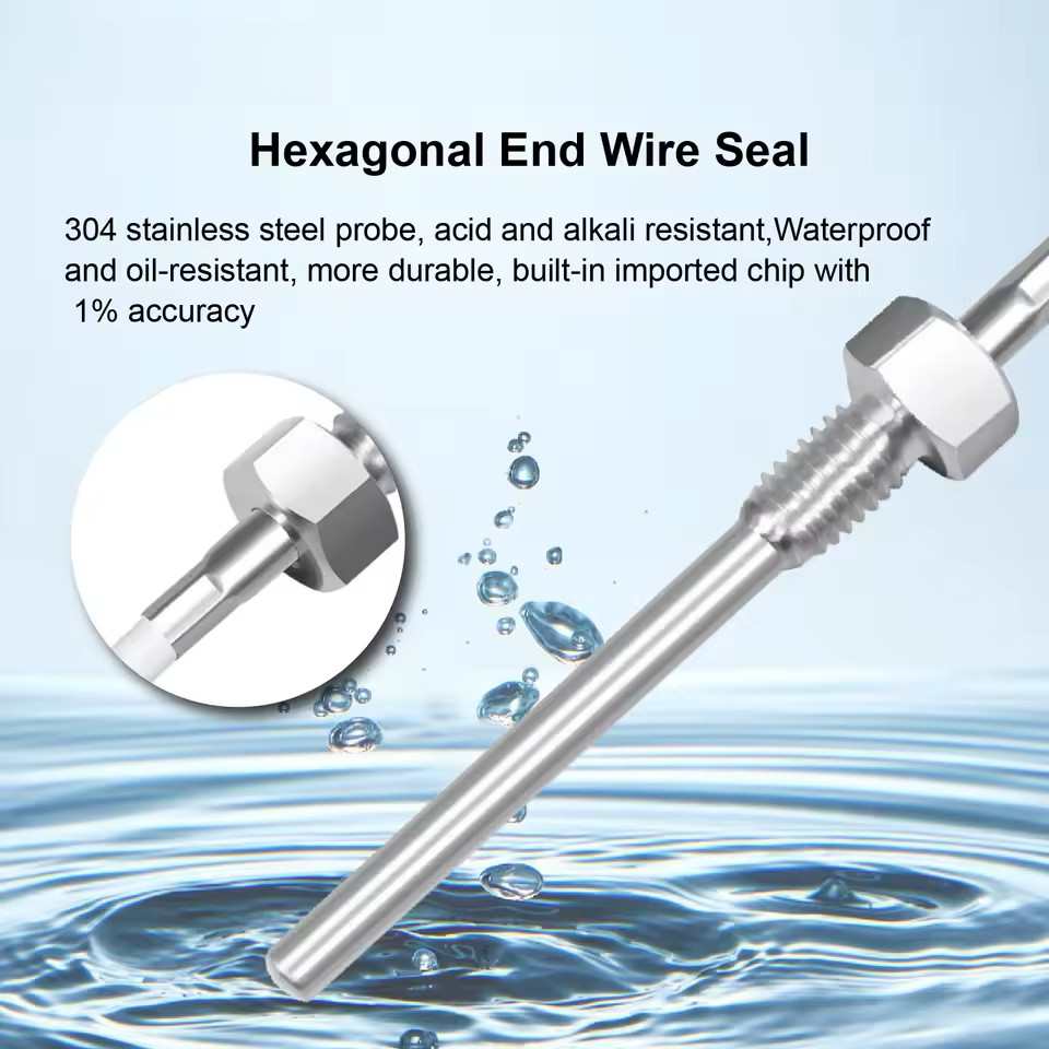 Temperature Sensor Probe NTC 0K/50K/100K M8 Thread SS -50~200°C Fast Response