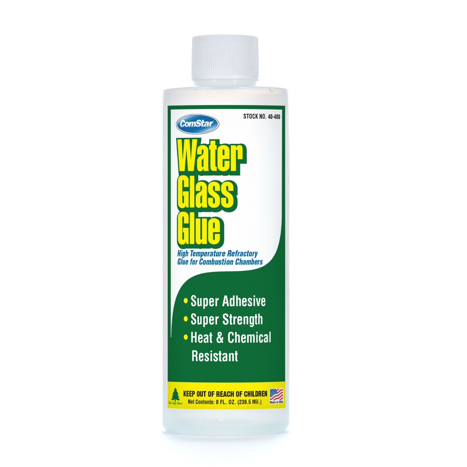 ComStar Water Glass Glue 8 Ounces, High-Temp Boiler & Furnace Adhesive