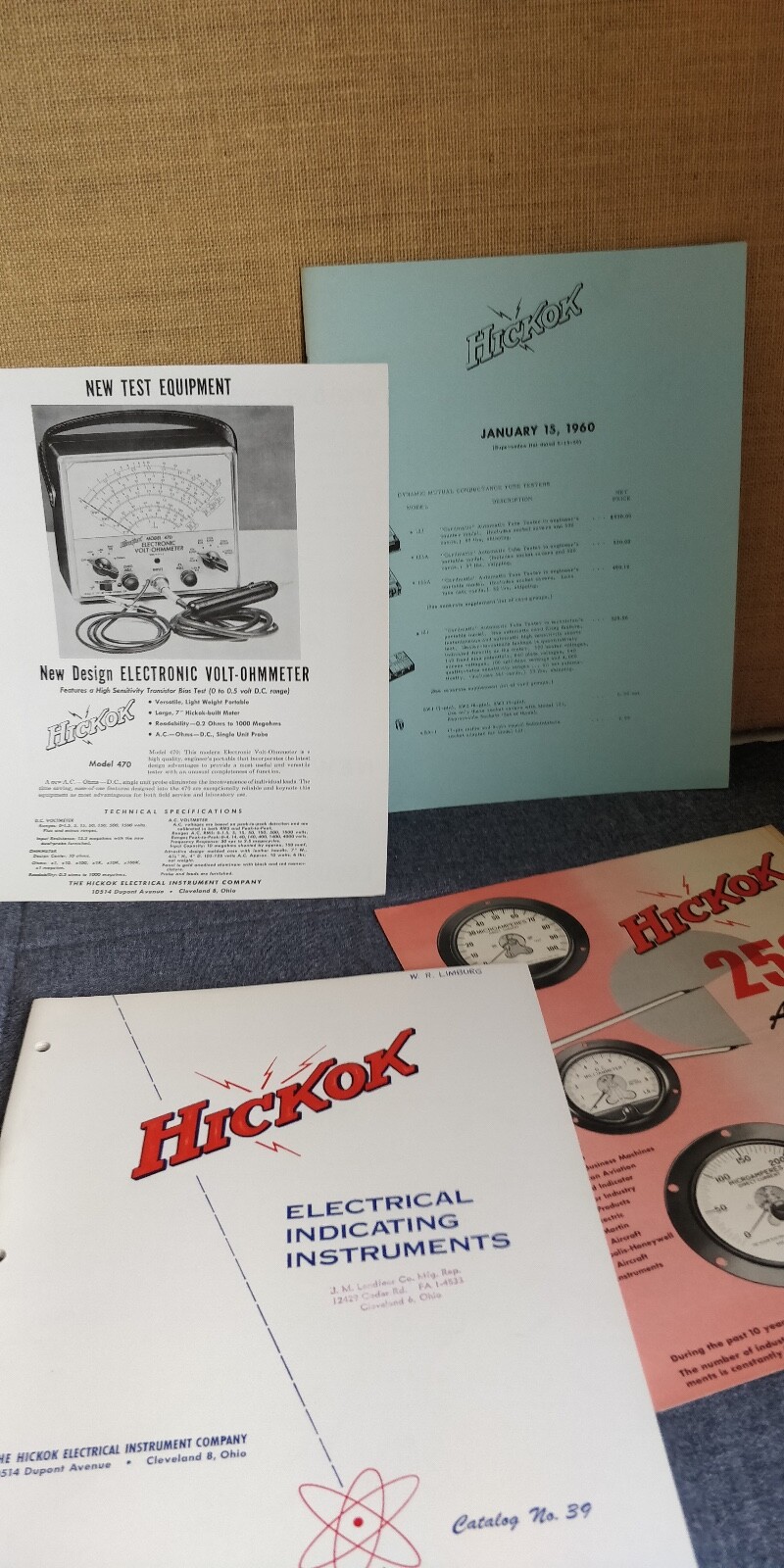 1960 Hickok Catalog No. 39 ~ Electrical Indicating Instruments + Price List +++