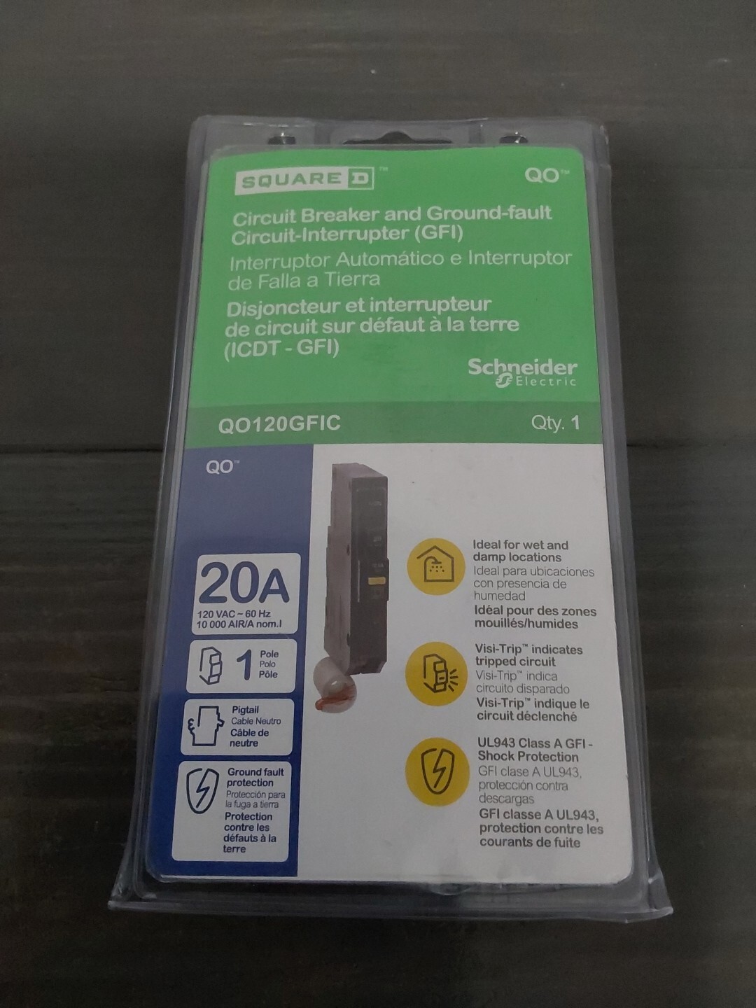 Square D QO120GFIC Circuit Breaker and Ground Fault Circuit Interrupter GFI U