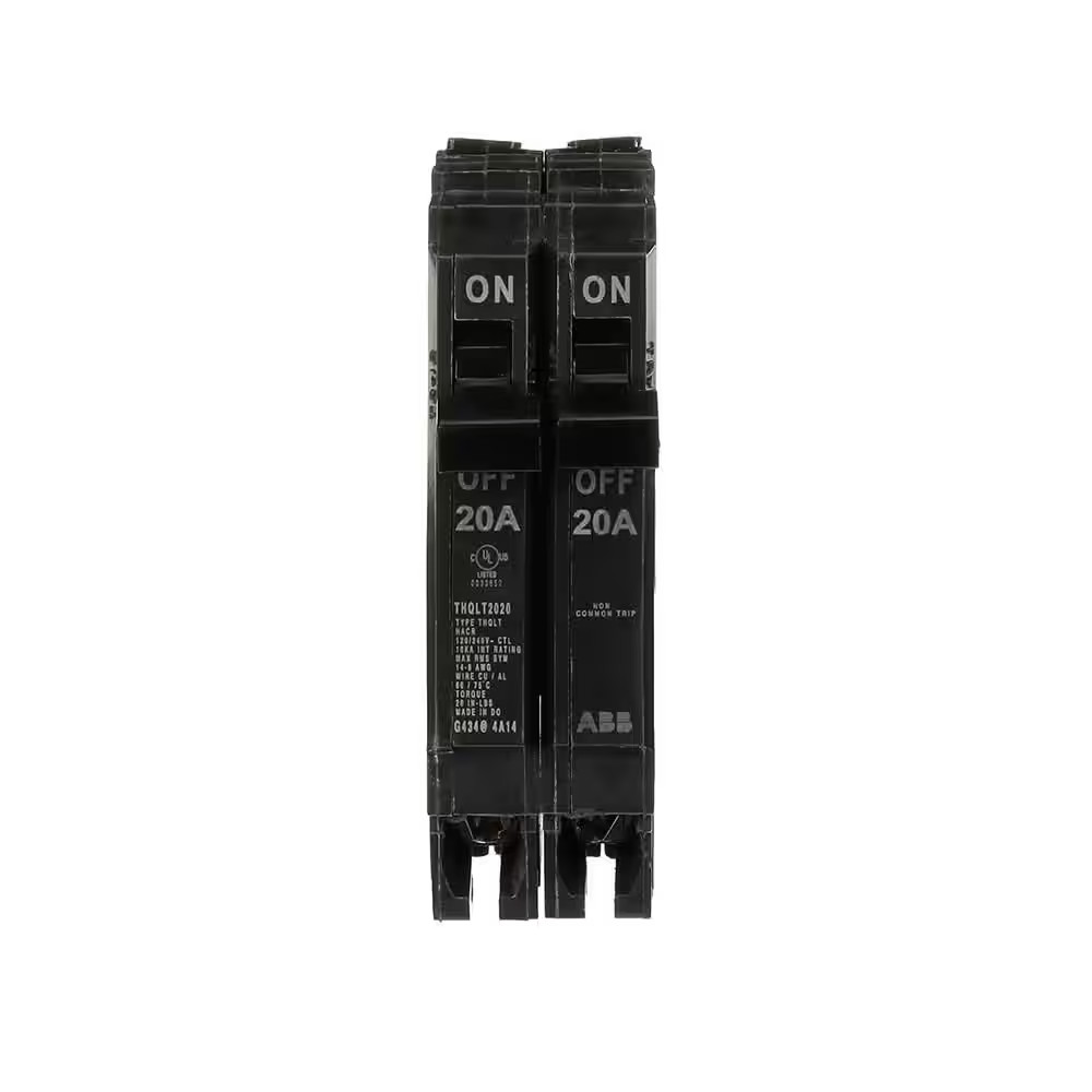 2-20 Amp Single-Pole Tandem 120-Volt/240-Volt Circuit Breaker (THQLT2020A)