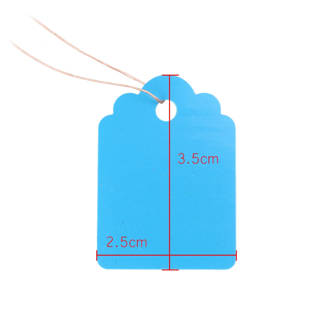 100x Label Tie String Jewelry Clothes Merchandise Display Price Tag 3.5*2.5CM