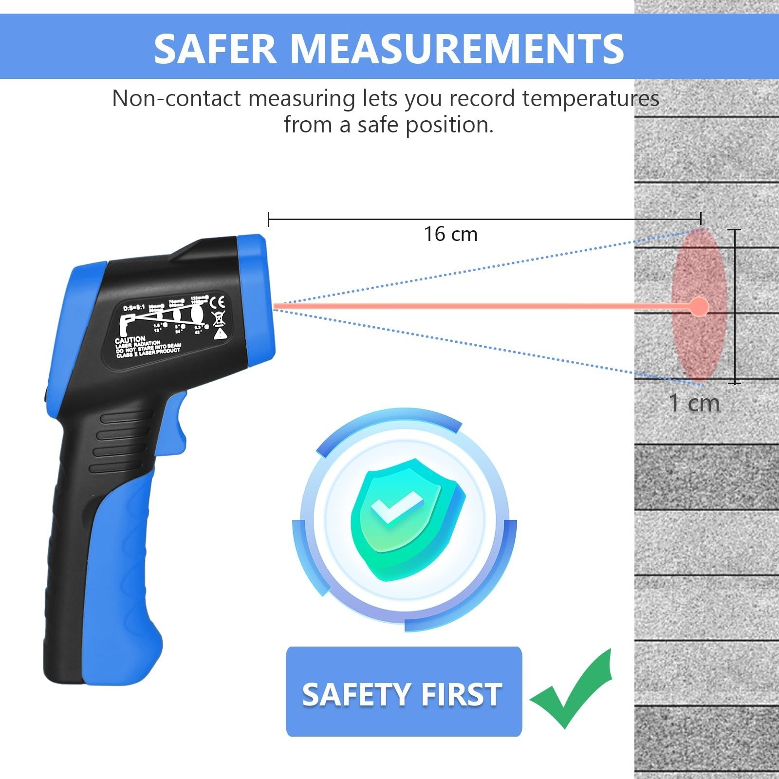 HOLDPEAK 981C Infrared Laser Thermometer -58 to 1022°F 550°C