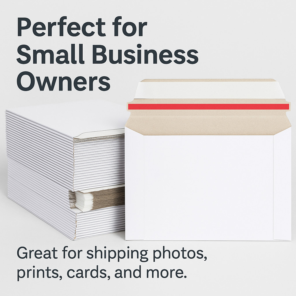 1000 White Rigid Photo Mailers 6.5×4.5 Cardboard Shipping Flats for Prints