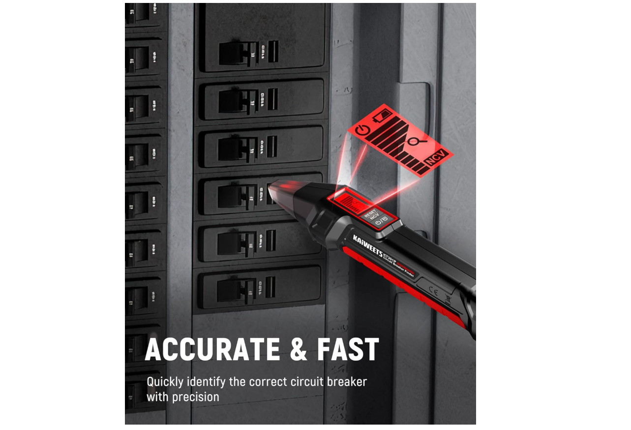 KAIWEETS Circuit Breaker Finder with LCD Display, NCV Tset & Black