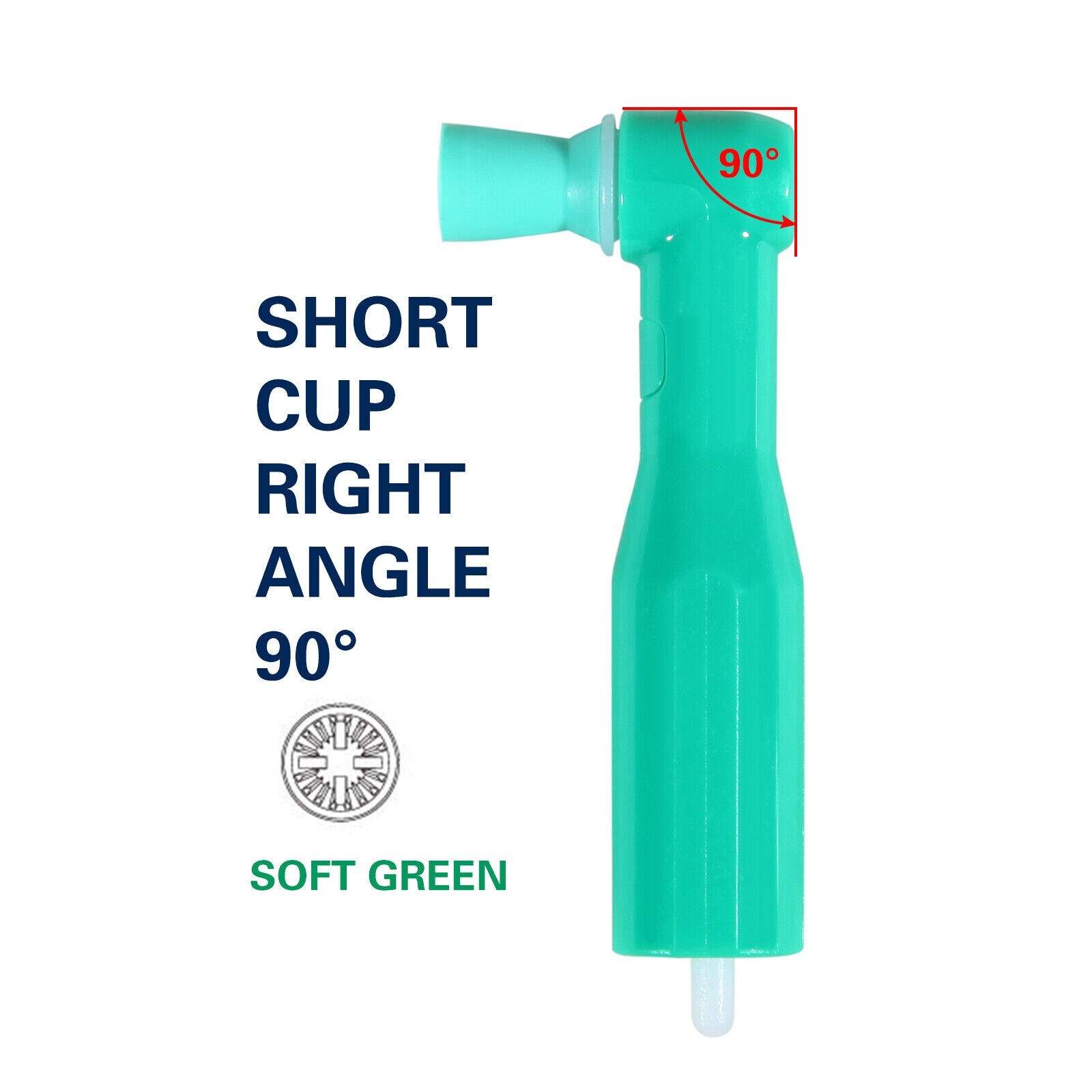 100 pcs / bag Disposable Dental Prophy right Angle Soft Cup Latex Free green USA