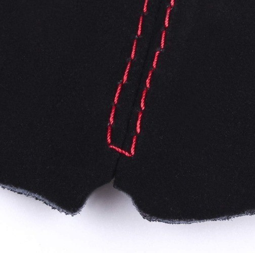 Suede Leather Shift Boot with Red Stitch Manual or Auto Gear Shifter Cover Red