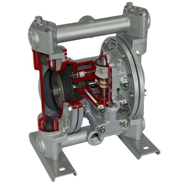 Dayton 3Hjw8 Double Diaphragm Pump, Aluminum, Air Operated, Santoprene, 28 Gpm