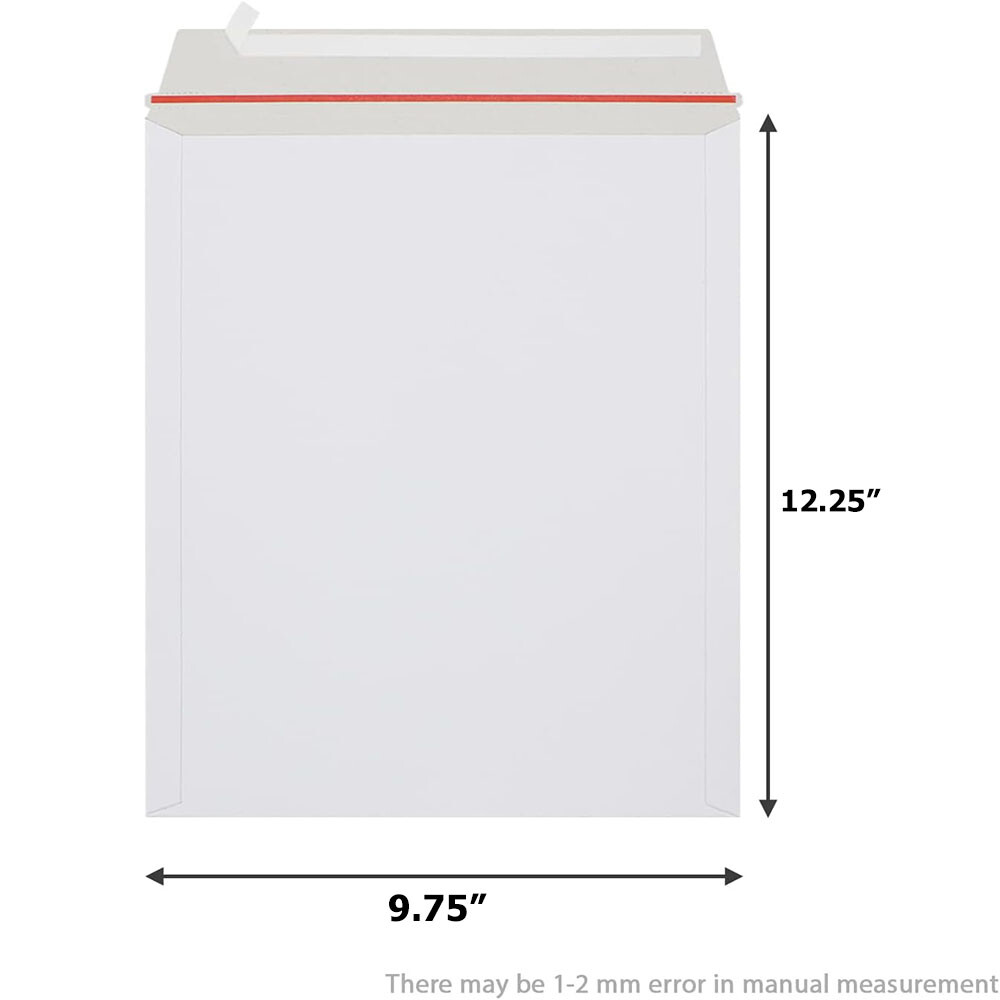 7”x9” 9.75″x12.25″ White Rigid Photo Mailers Envelopes Flat Document Self-Seal