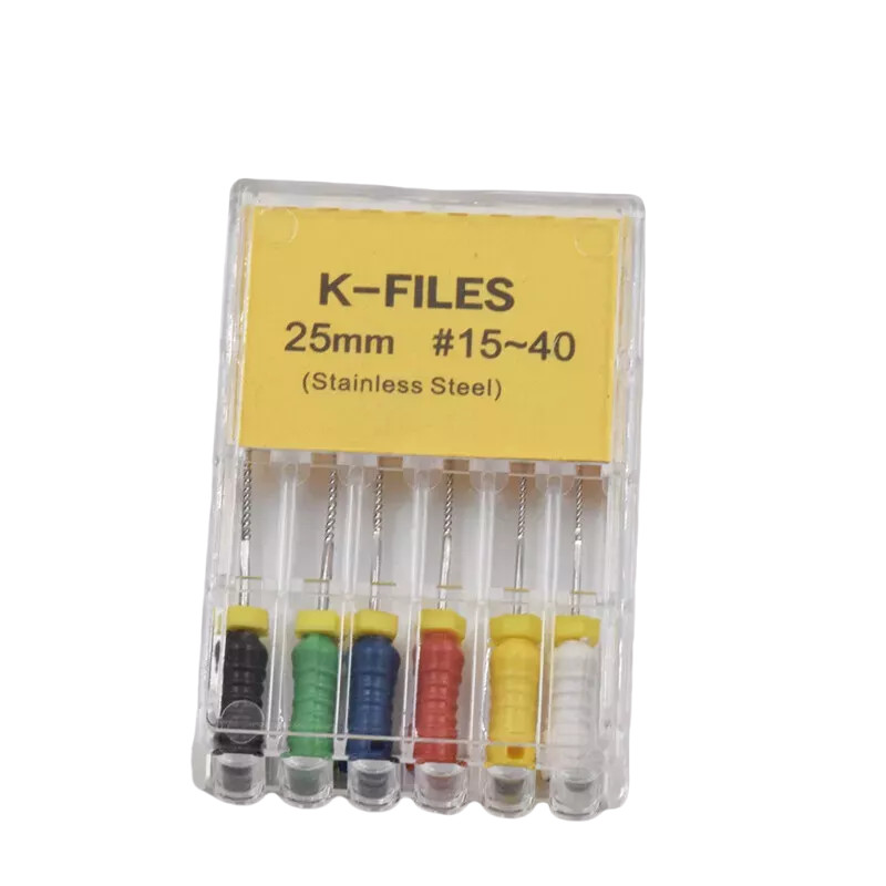 Limas endodónticas dentales de acero inoxidable K-File Uso manual 25/21mm/31mm