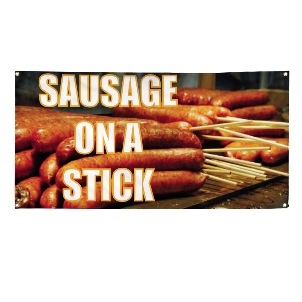 Vinyl Banner Multiple Sizes Sausage on A Stick Advertising Printing Outdoor