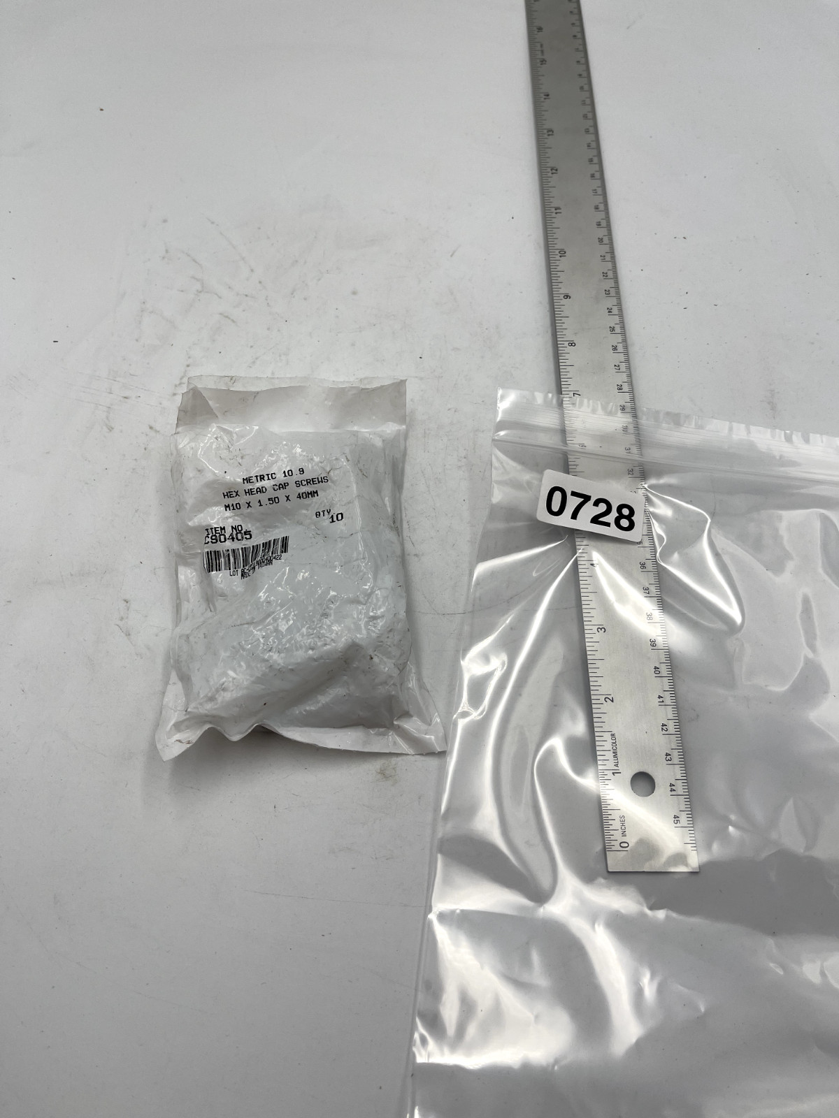 Hex Head Cap Screw: M10x1.5, 40.00 mm Length, Grade 10.9 Steel, Zinc (10 Pack)