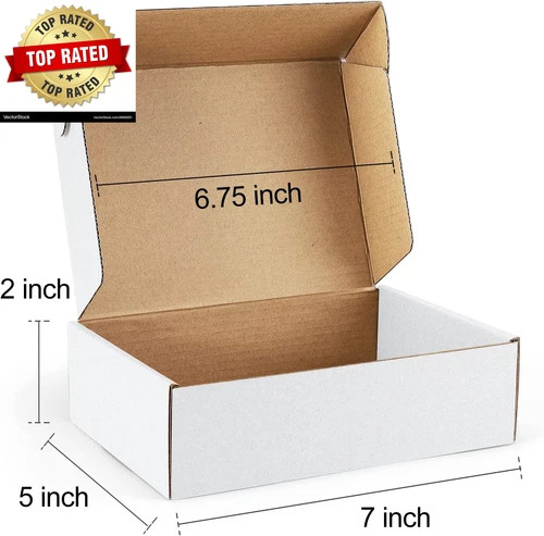 Shipping Boxes 7X5X2 Inches White Small Mailing Boxes 25 Pack Cardboard