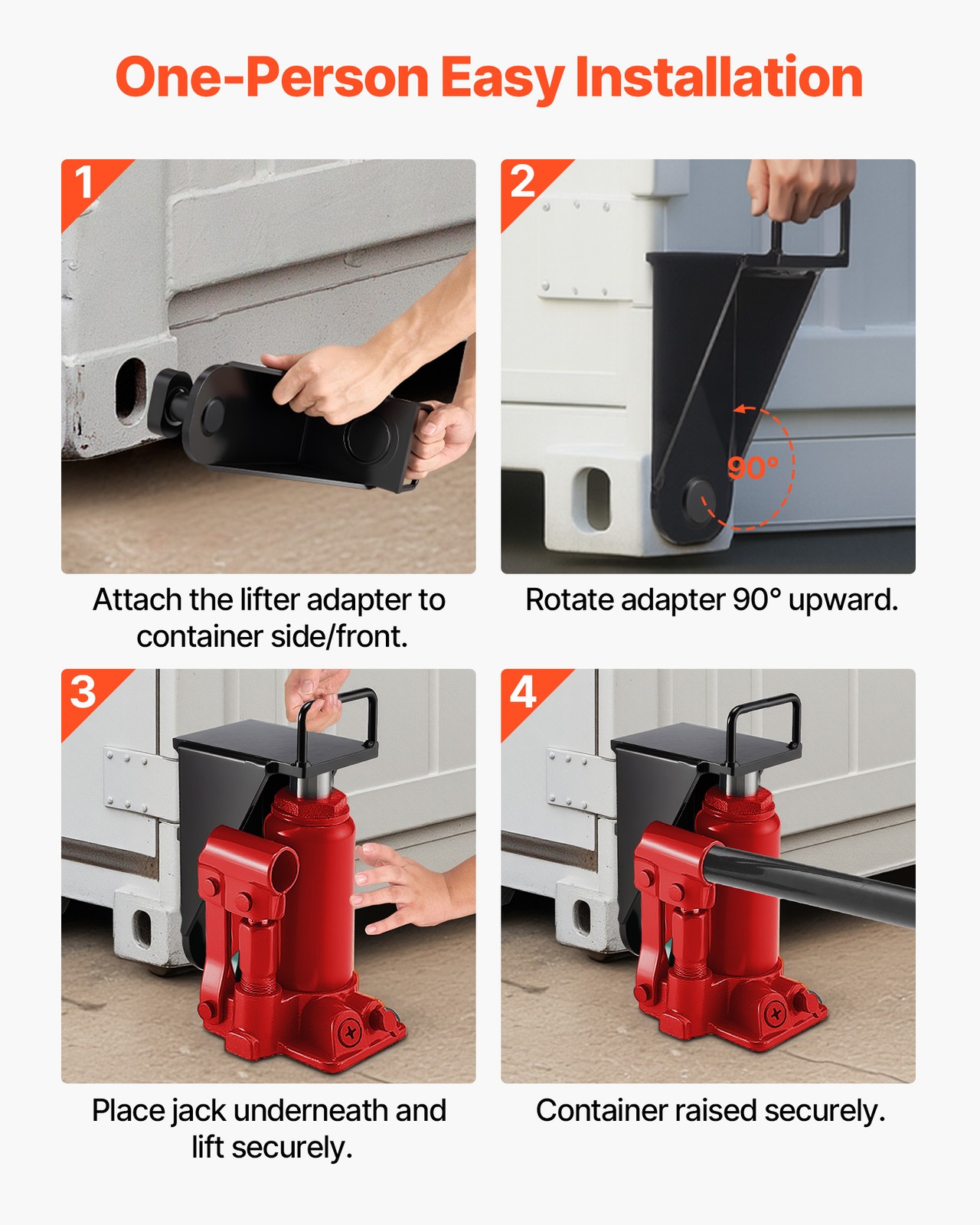 VEVOR 2-Pack Shipping Container Jack Lug with Handle Storage Leveler Booster