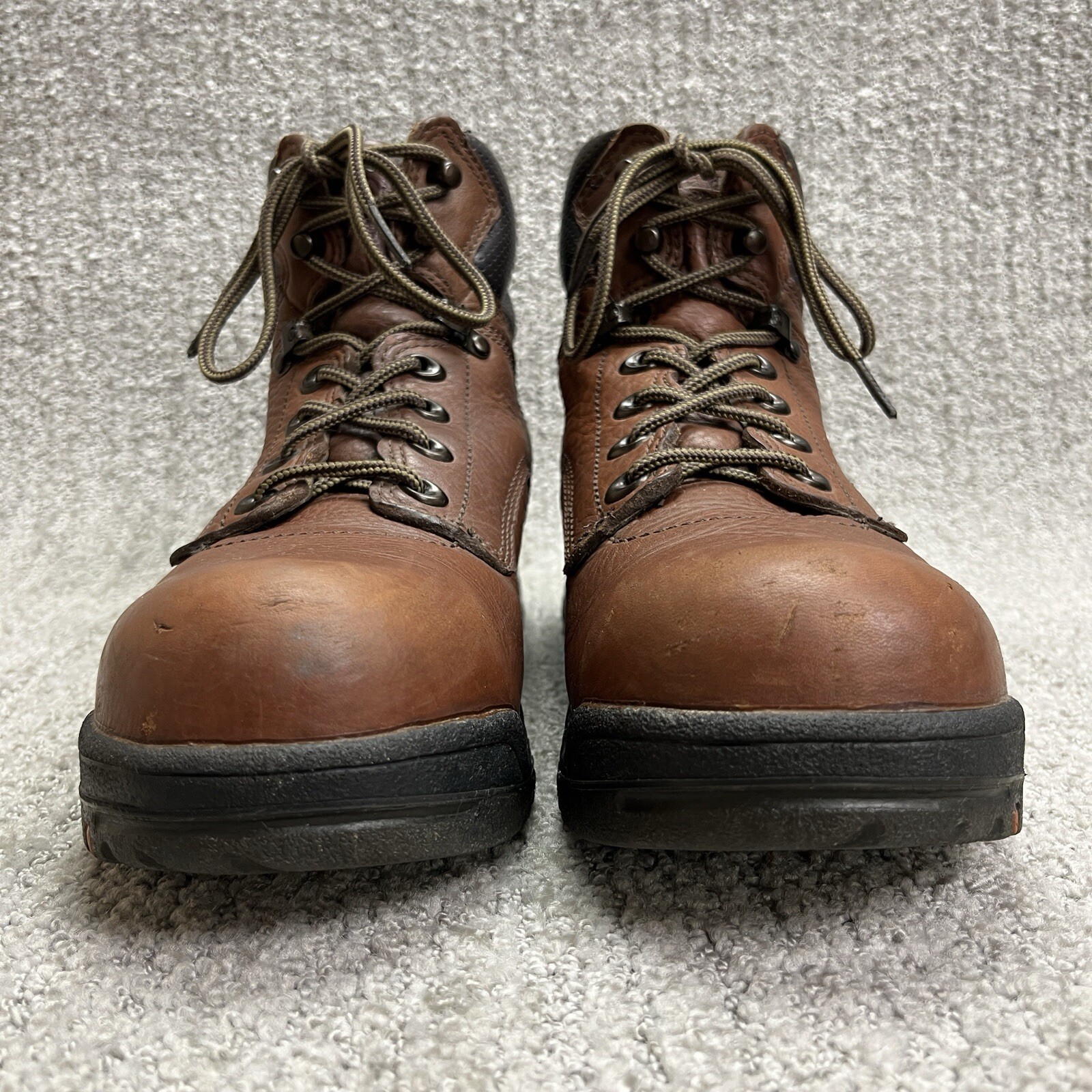 Timberland Pro358 Boots WOMEN Size 10 Brown Leather Lace Up Safety Toe Work Boot