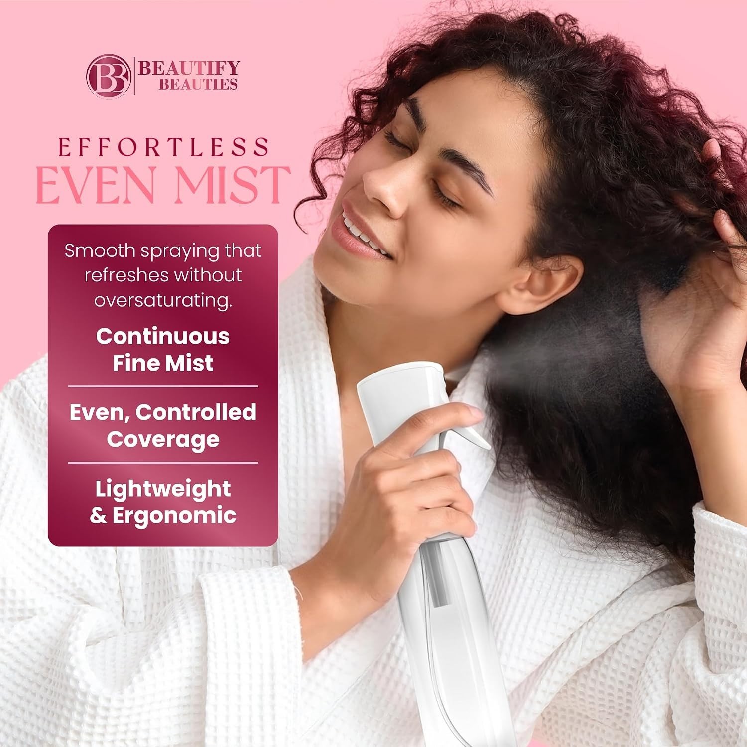 BeautifyBeauties Spray Bottle For Hair – Continuous Mister 10.1 Ounces, Clear
