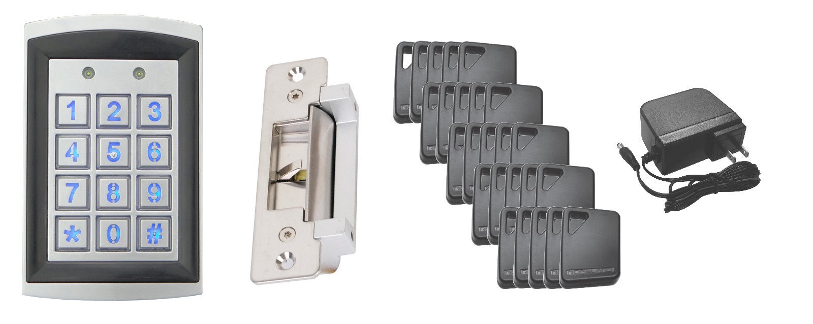 Stand Alone Access Control Kit: Key Pad/Prox Reader, Electric Strike & Key Fobs