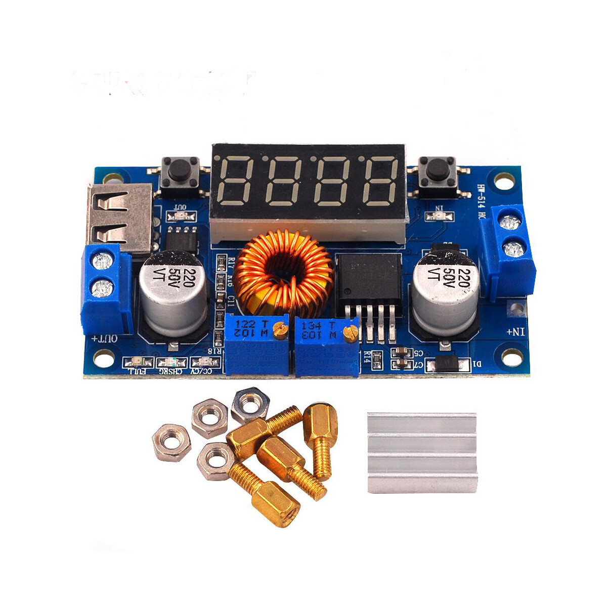 XL4015 5A Buck CC/CV Step Down DC Power Converter w/ Voltage Current Meter USB