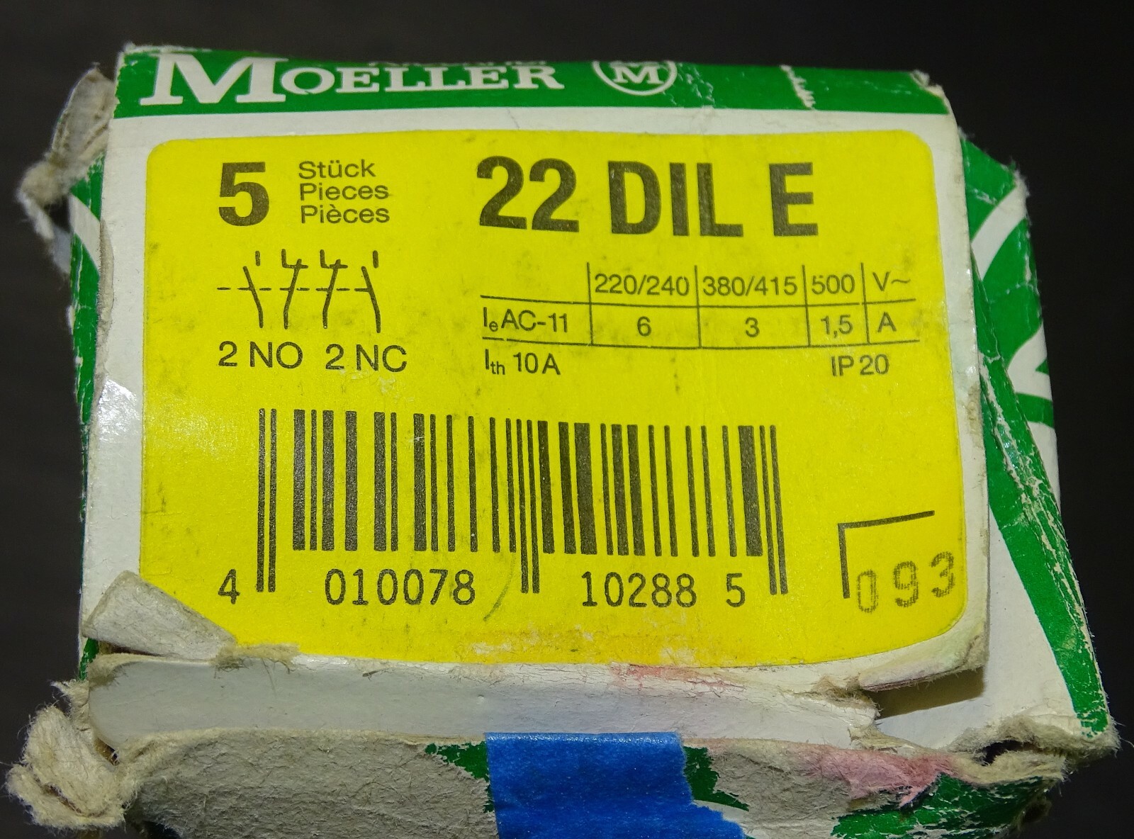 Brand new Klockner Moeller 22DILE contact block – 22 DIL E – Auxiliary Contact